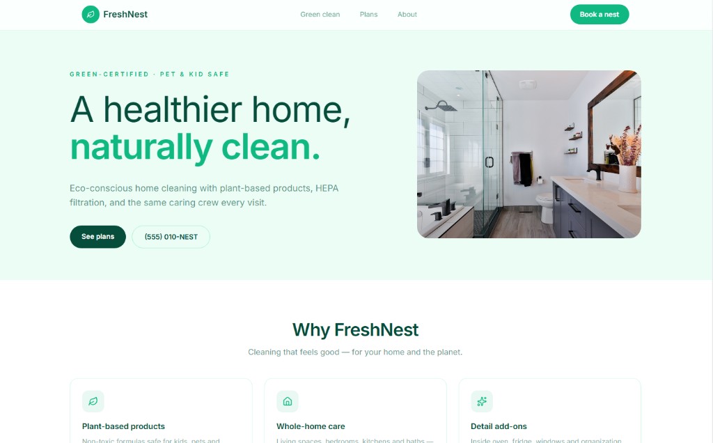 FreshNest Cleaning template
